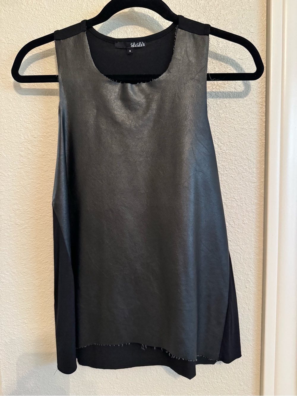 Lulu’s Black Faux Leather Sleeveless Top